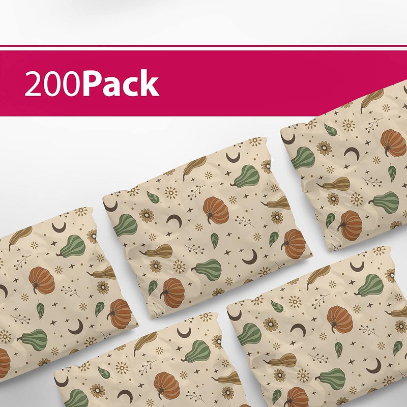 Package Mint 6x9 Poly Mailers – Autumn Pumpkins – Waterproof, Tear-Resistant Shipping Bags with Adhesive Seal – 200 Pack – - Image 3